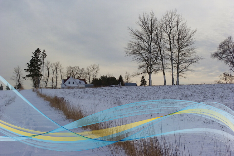 Image of PEI farm in winter under snow cover